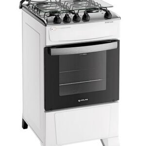 Fogão 4 Bocas Branco com Mesa Inox Atlas Atenas Bivolt